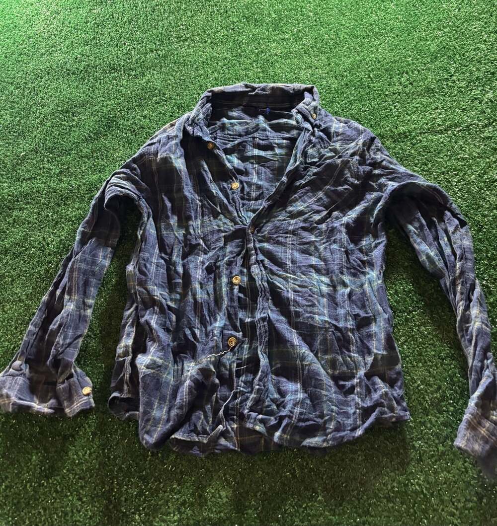 LL Bean Blue/Green Long Sleeve Button Up Flannel Shirt